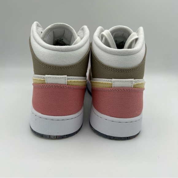 NWB Air Jordan 1 Mid GS Pastel Vivid Green Grind Sneakers - Picture 5 of 9